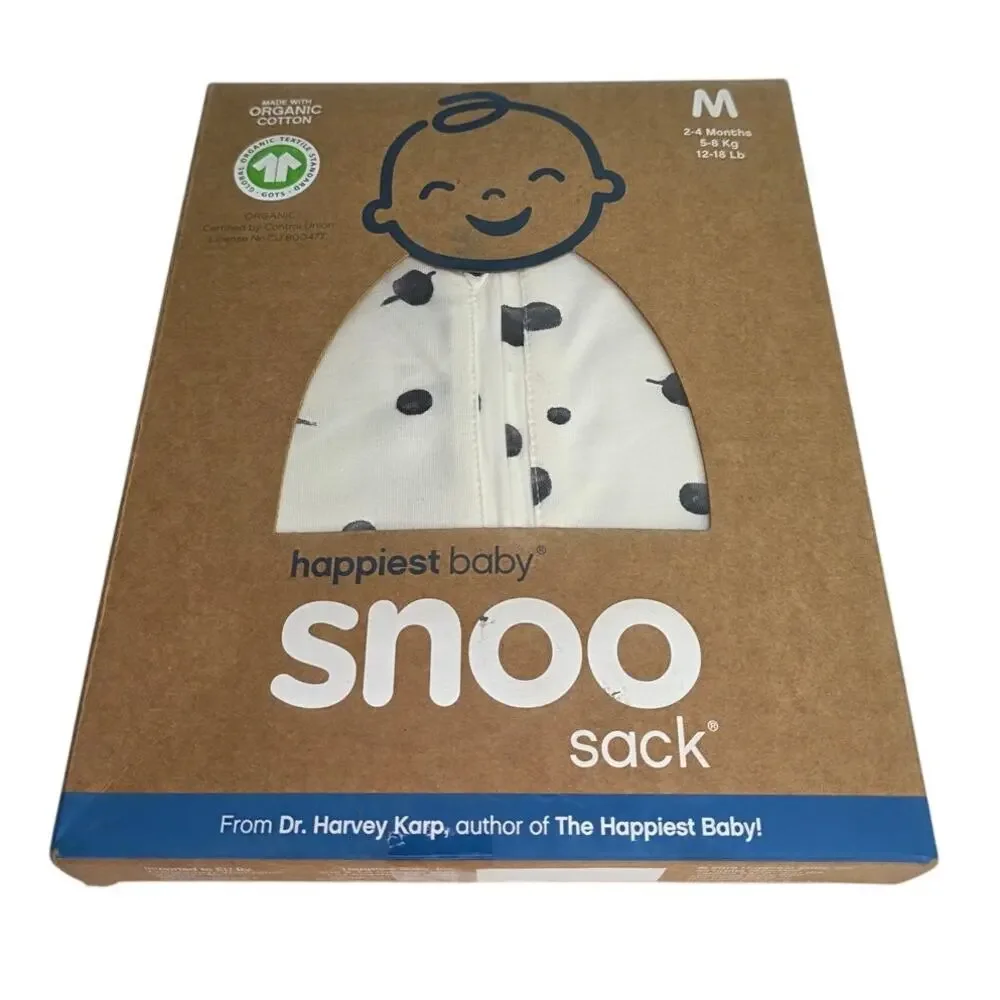 SNOO Organic Cotton Sleep Sack Swaddle Medium White & Black New Sealed
